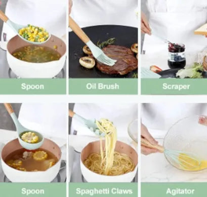 Utensílios de Cozinha em Silicone Kit 12 Peças