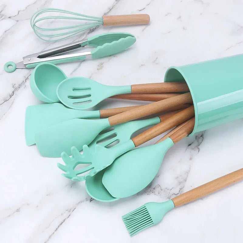 Utensílios de Cozinha em Silicone Kit 12 Peças