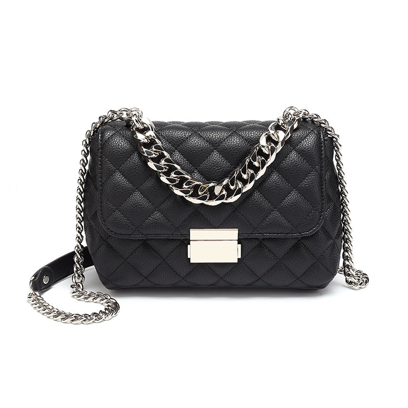 Bolsa de Couro Ferragem Prata 2 Alças