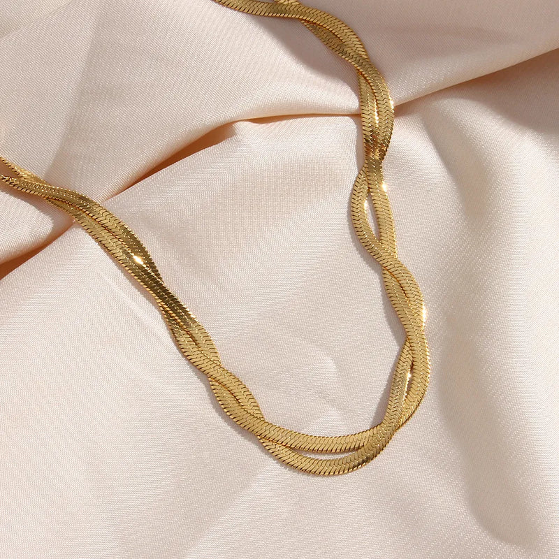Conjunto Trançado em Ouro 18 k