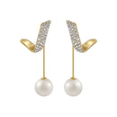 Brinco Pérola com Strass