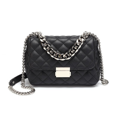 Bolsa de Couro Ferragem Prata 2 Alças
