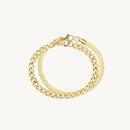 Pulseira Dupla Camada Dourada – Estilo Cobra & Cubana