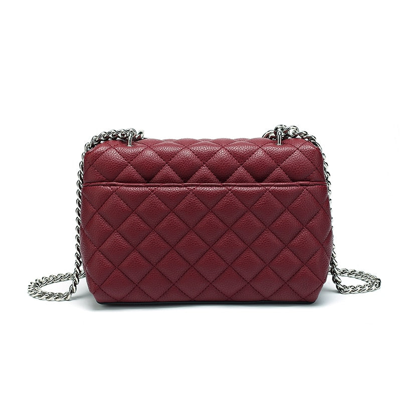 Bolsa de Couro Ferragem Prata 2 Alças