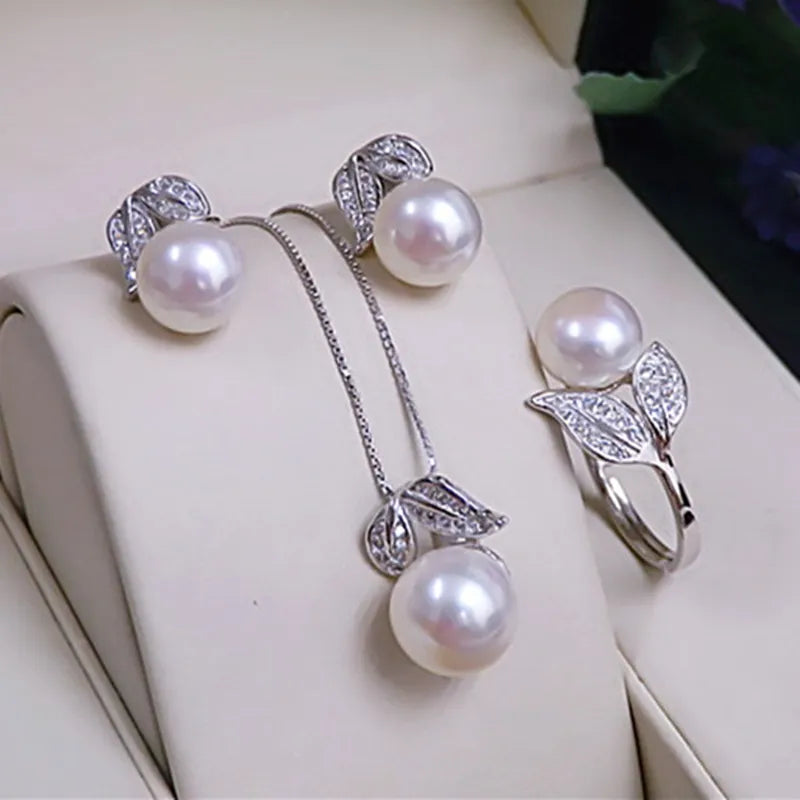Conjunto Pérola de Água Doce  Prata Esterlina  925