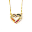 Colar Coração Arco Íris