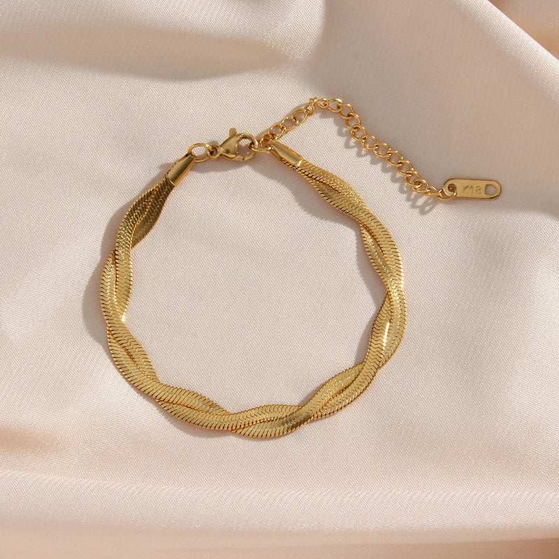 Conjunto Trançado em Ouro 18 k