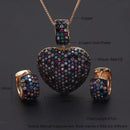 Conjunto em Zircônia e Cristais Coração