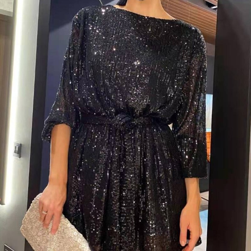 Vestido Glitter Belt