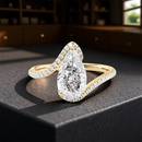 Anel de Noivado com Zircônia Pera - Belldshop