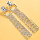 Brinco Alongado Geométrico Cristal