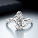 Anel de Noivado com Zircônia Pera - Belldshop