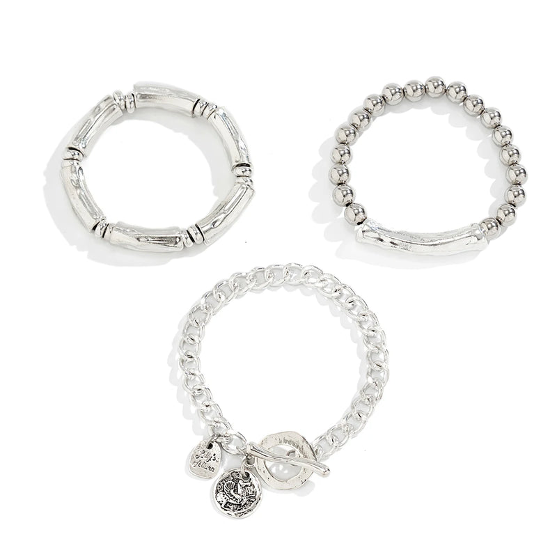 Pulseira em Prata 4Pcs