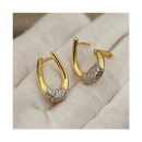 Brinco Gota d’Água Dourado com Zircônias