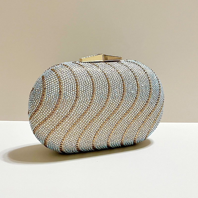 Bolsa  Diamond  Clutch Ondas em Cristais