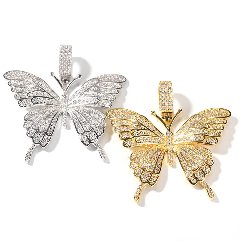 Colar Pingente Borboleta Zirconias