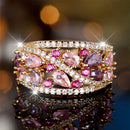 Anel Engajamento Pedra Rosa