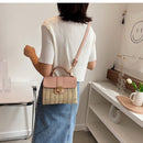 Bolsa em Rattan Couro e Palha