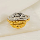 Conjunto Essência Colar e Anel Disco Bicolor