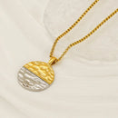 Conjunto Essência Colar e Anel Disco Bicolor