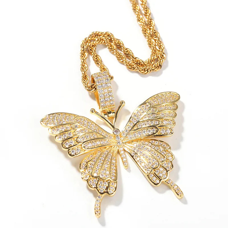 Colar Pingente Borboleta Zirconias