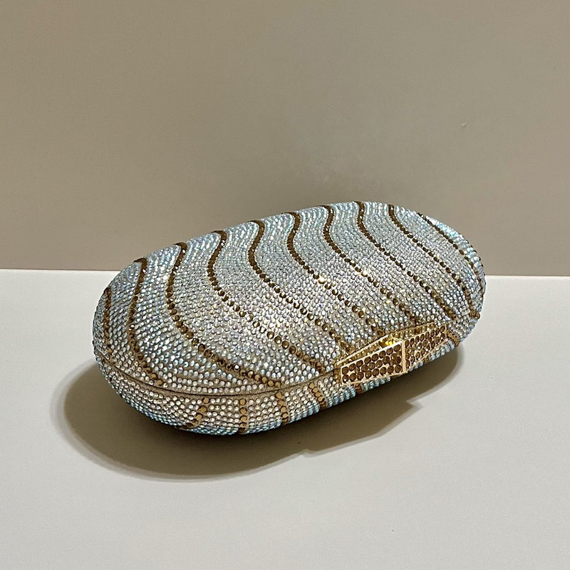 Bolsa  Diamond  Clutch Ondas em Cristais