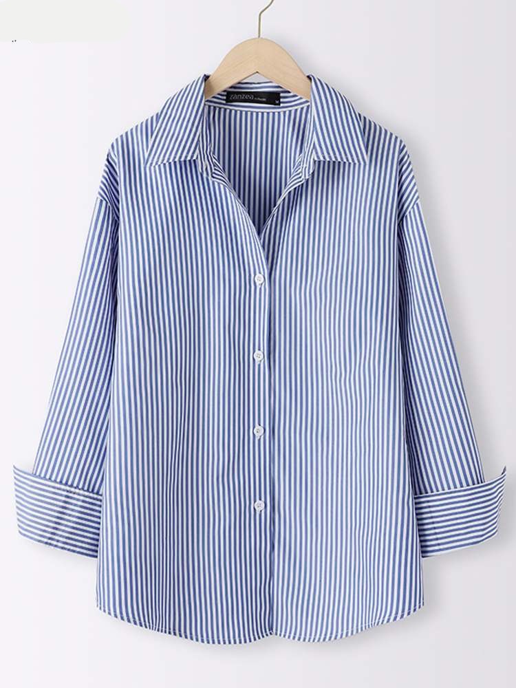 Camisa Feminina Manga Longa Listras