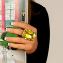 Anel Retangular Crystal