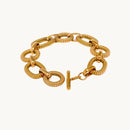 Pulseira Elos Esculpidos Banho 18 k