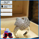 Anel Folheado 18K Moissanita