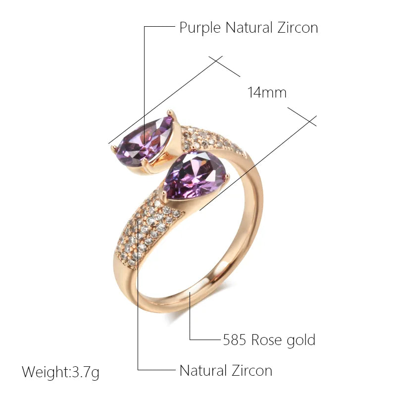 Anel Pedra Natural Zircônia Lilás