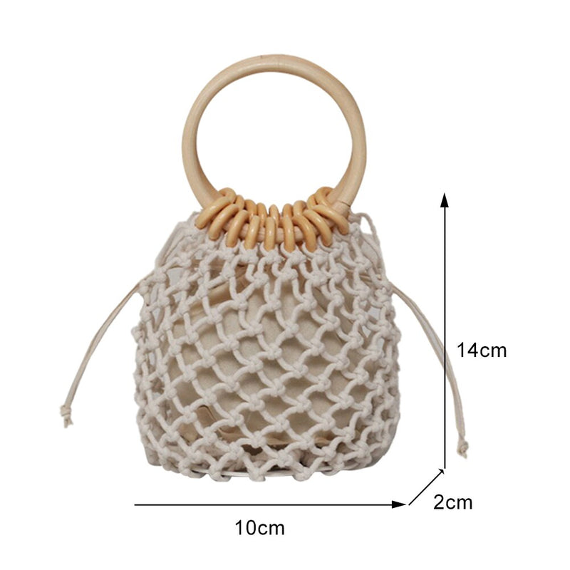 Bolsa Saco Pequeno Argola Palha