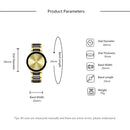 Relógio Bicolor Strass Em Aço Inoxidável