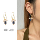 Brinco Lápis-Lazúli & Pérolas Naturais