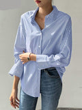 Camisa Feminina Manga Longa Listras