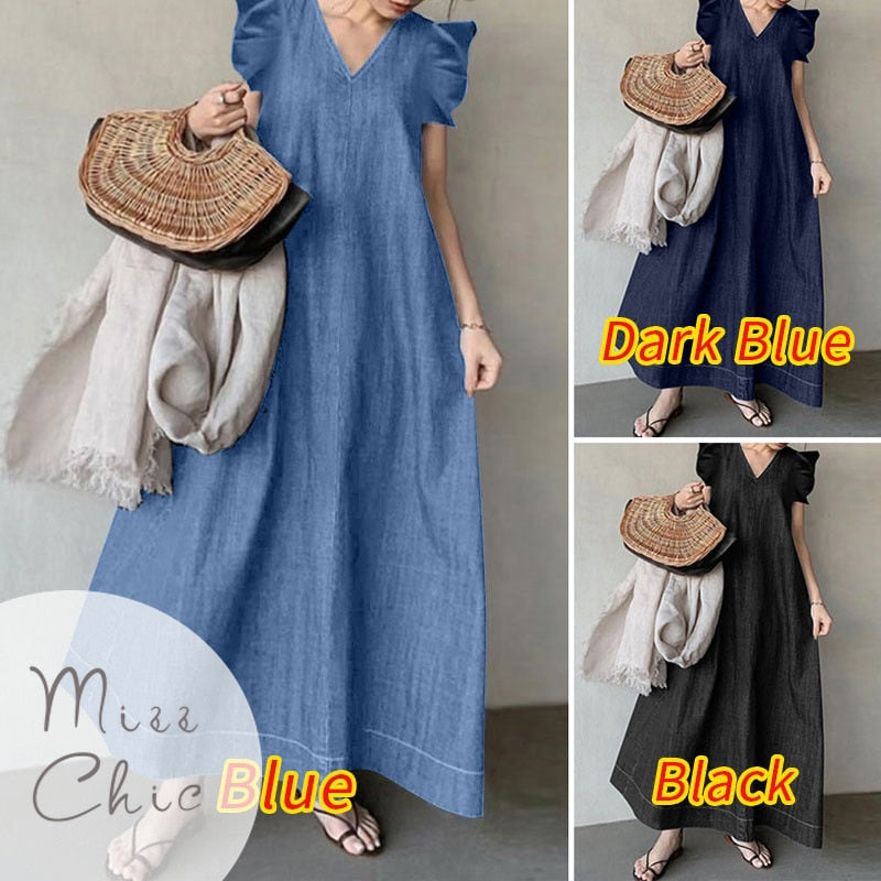Vestido Longo  Denim