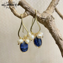 Brinco Lápis-Lazúli & Pérolas Naturais