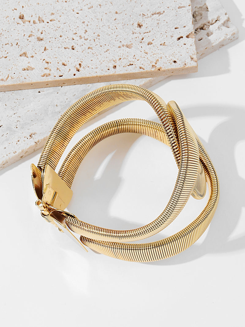 Bracelete Dourado Largo Vazado