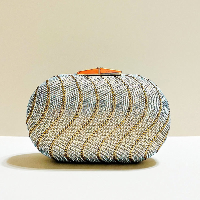 Bolsa  Diamond  Clutch Ondas em Cristais