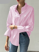 Camisa Feminina Manga Longa Listras