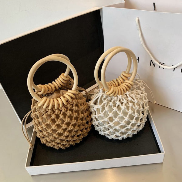 Bolsa Saco Pequeno Argola Palha