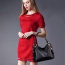 Bolsa de Ombro Argolas Detalhe Costurado